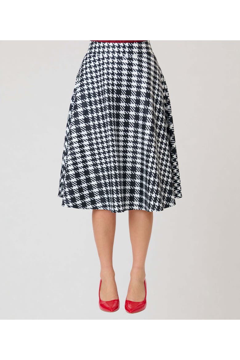 Retro Style High Waist Vivien Swing Skirt, Alternate, color, Black Plaid