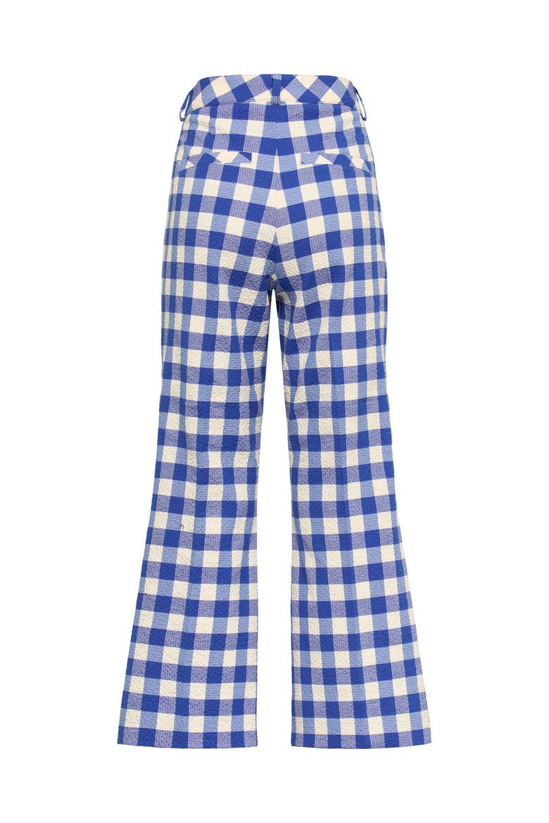 Vichy Trousers Ankle Lenght, Alternate, color, Blue / White
