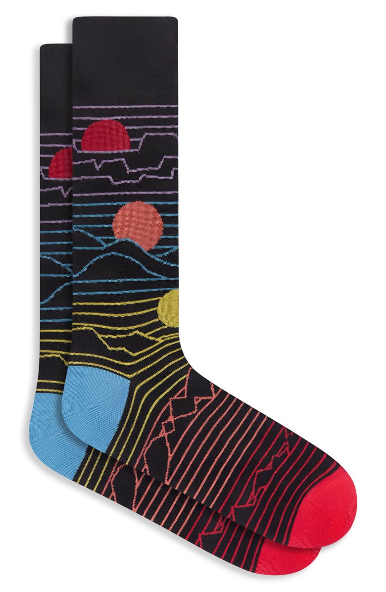 Bugatchi Sunset Mercerized Cotton Blend Dress Socks, Main, color,