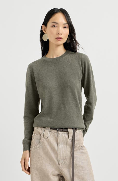 Cashmere sweater with monili