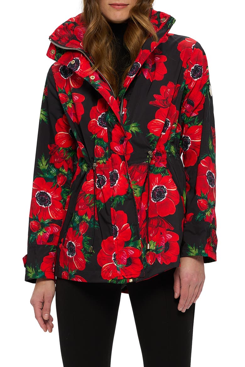 Lightweight Zip Jacket, Concealed Hood, Main, color, BLACK POPPY