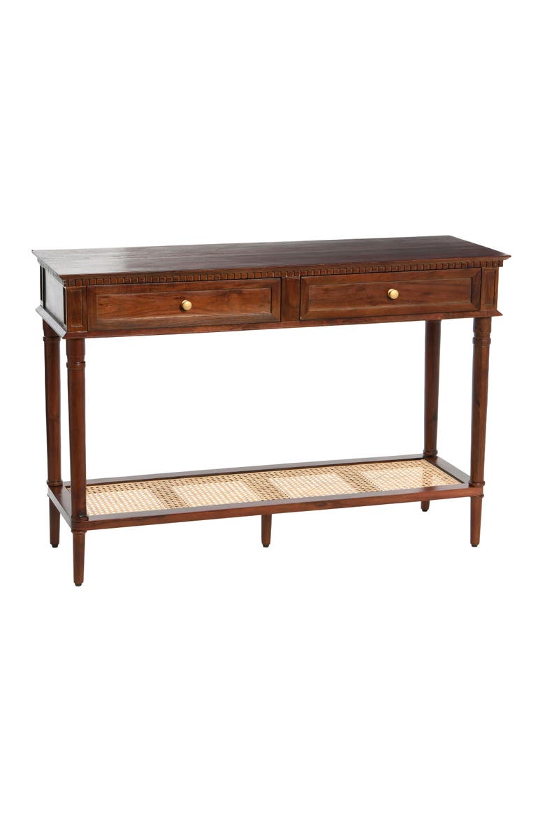 Console Table with 2 Drawers and Storage Shelf, Main, color, Brown