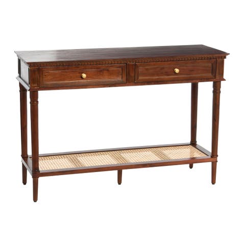 Console Table with 2 Drawers and Storage Shelf