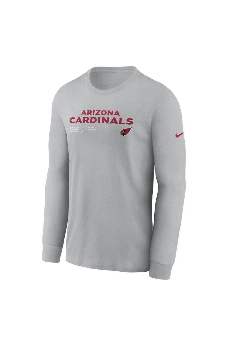 Nike Men's Nike Gray Arizona Cardinals Sideline Infograph Lock Up Performance Long Sleeve T-Shirt, Alternate, color, Gray