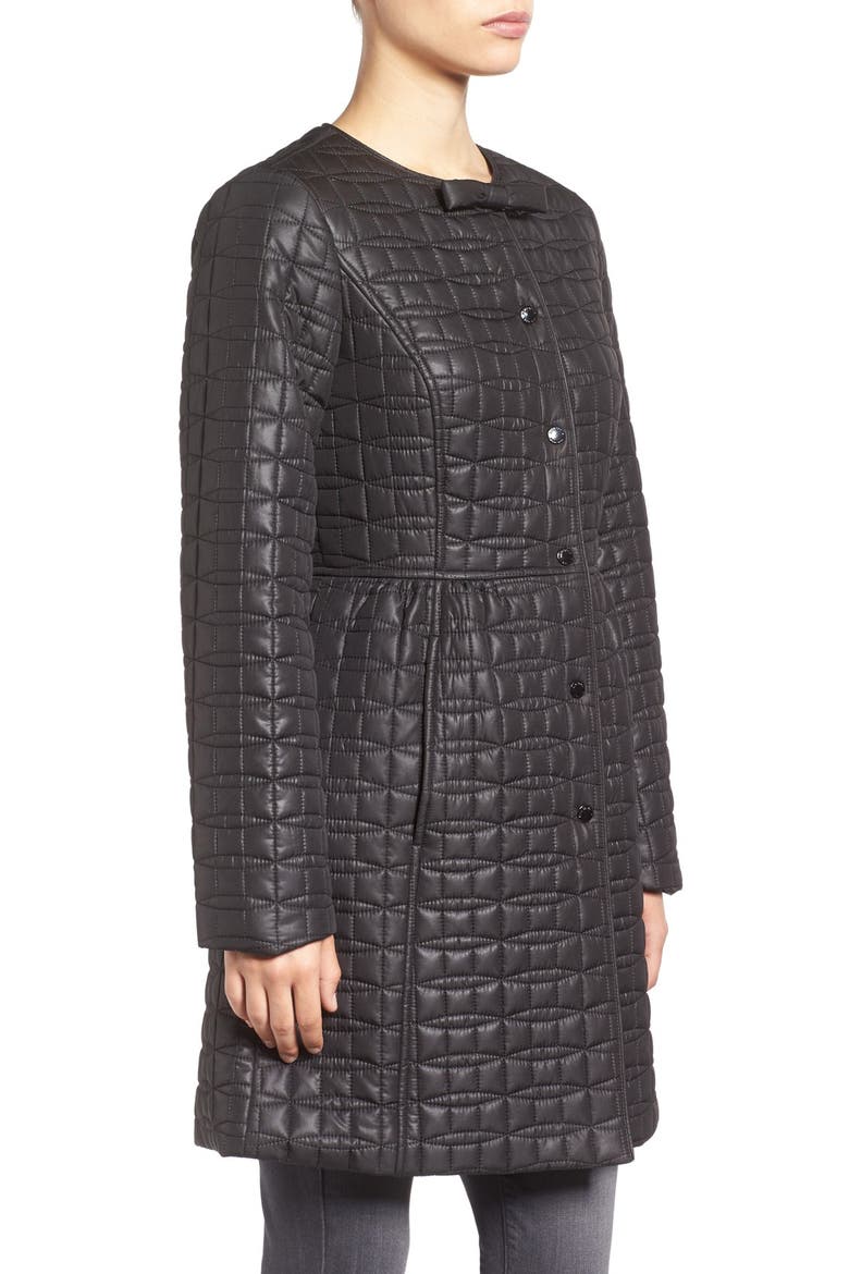 quilted down coat, Alternate, color, BLACK