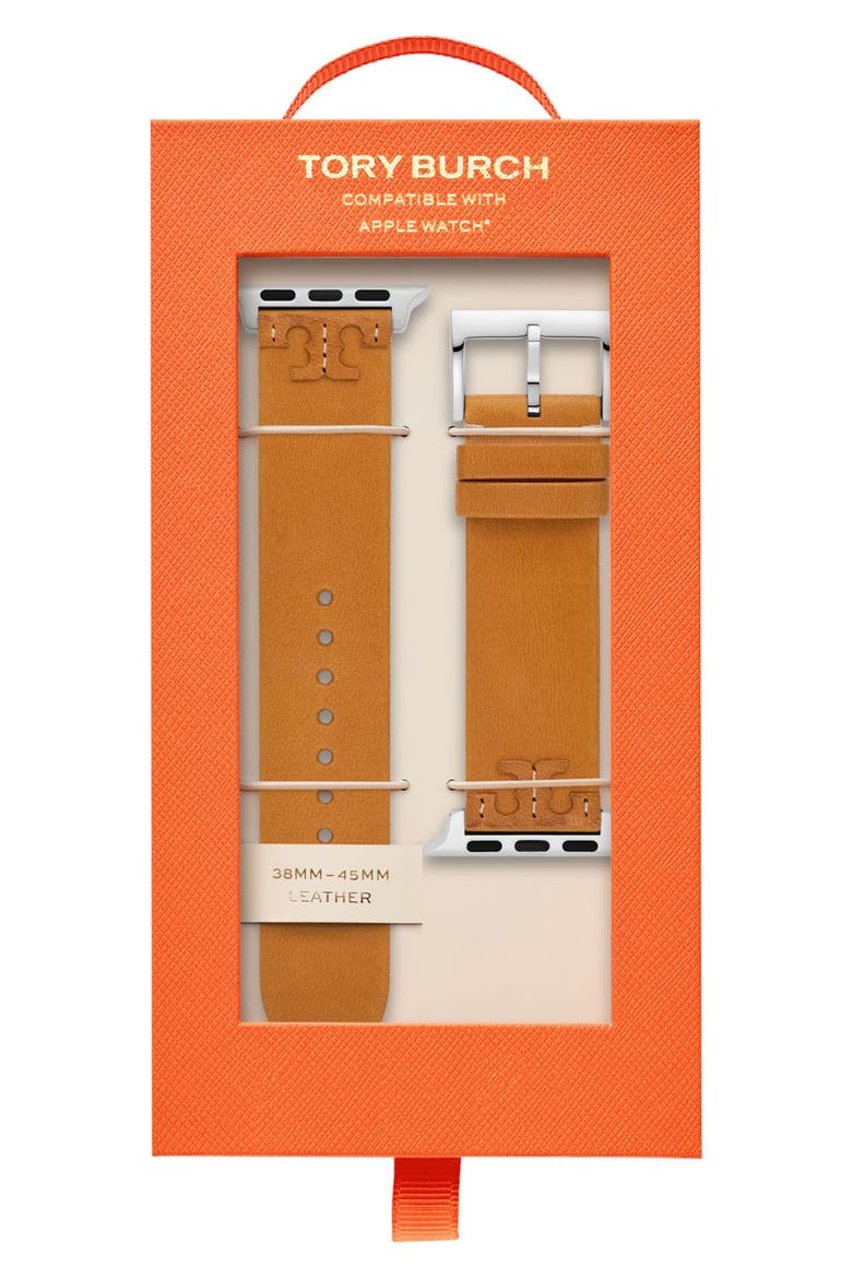 The McGraw Leather 20mm Apple Watch® Watchband, Alternate, color, BROWN