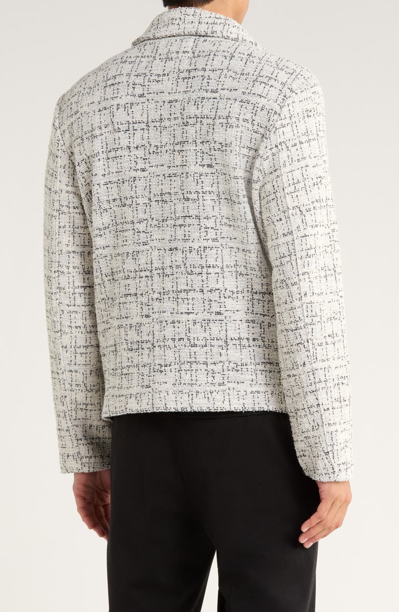 DENIM AND FLOWER Textured Knit Zip Jacket, Alternate, color, Cream