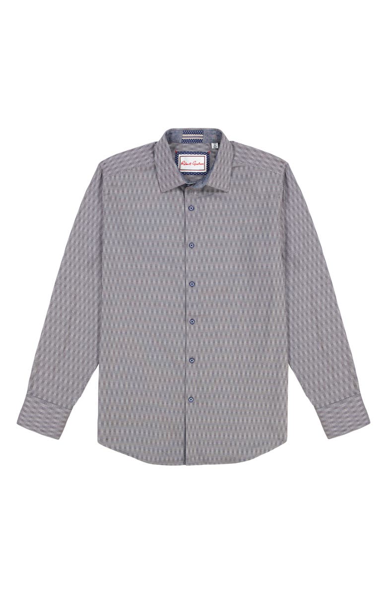 Robert Graham Akron Stretch Cotton Button-Up Shirt, Alternate, color, Brown