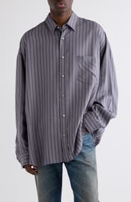 Acne Studios Soffia Striped Lyocell Button-Up Shirt