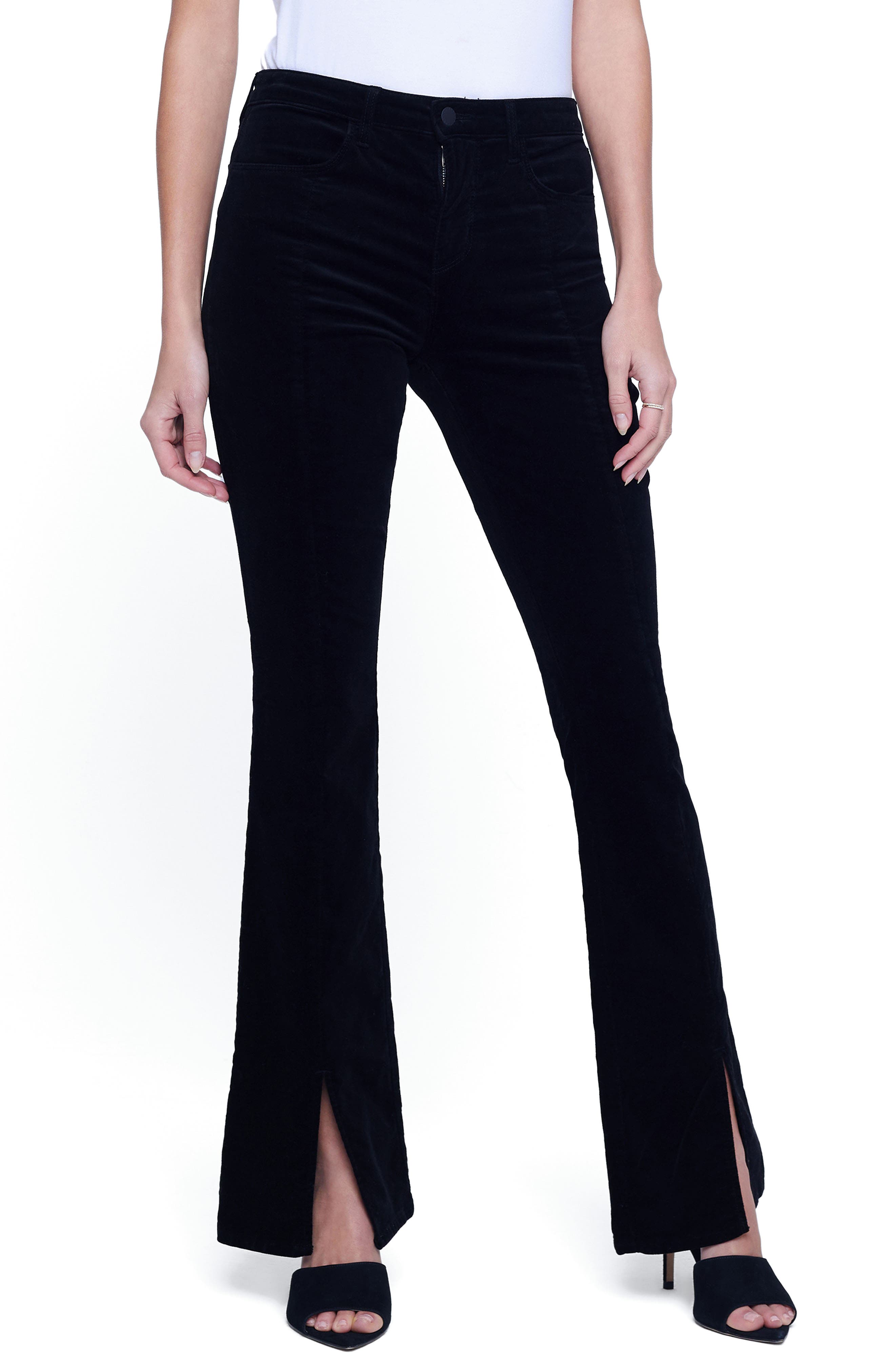 Beatrix High Waist Front Slit Baby Bootcut Jeans