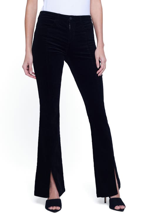 Beatrix High Waist Front Slit Baby Bootcut Jeans
