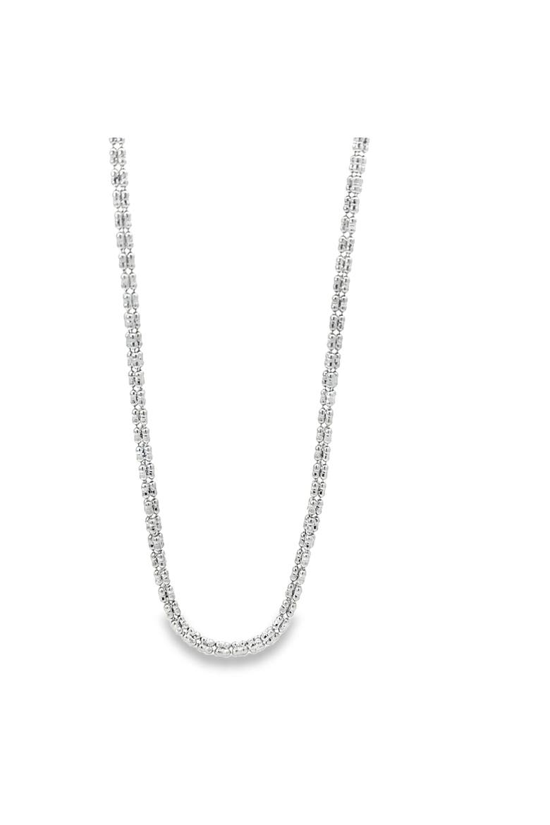 14K White Gold Diamond-Cut Ice Chain Necklace 26 inch 2.5mm 12.6g, Main, color, white