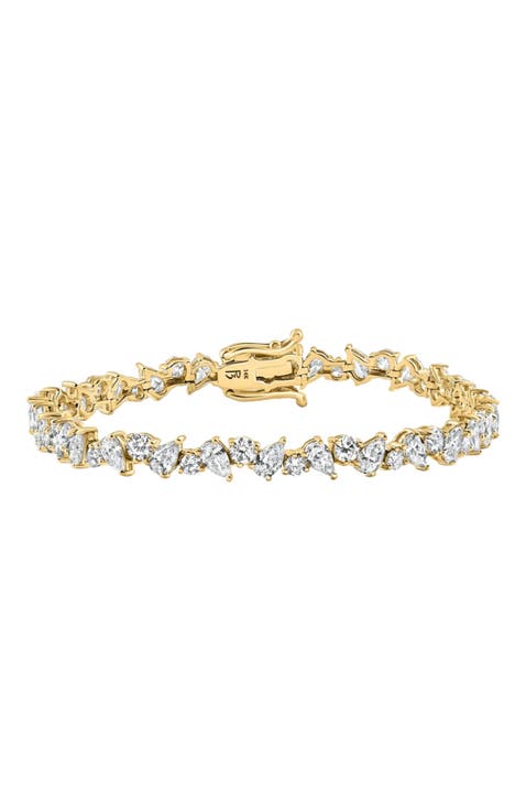 4.10Ct Multi-Stone Diamond 7" Tennis Bracelet 14k Gold Lab Grown