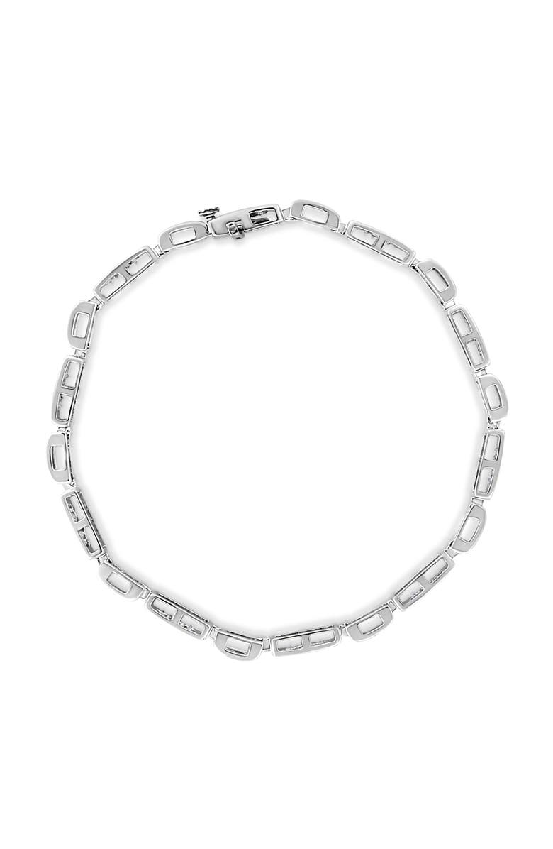 Haus of Brilliance 14K White Gold 1.0 Cttw Princess Diamond Station and Link Tennis Bracelet, Alternate, color, White