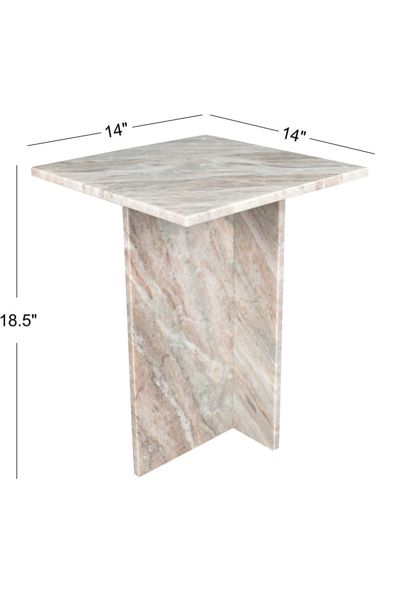 JONATHAN Y Cecil 18.5" Contemporary Natural Marble Handmade T-Shaped End Table, Alternate, color, Gray/Beige