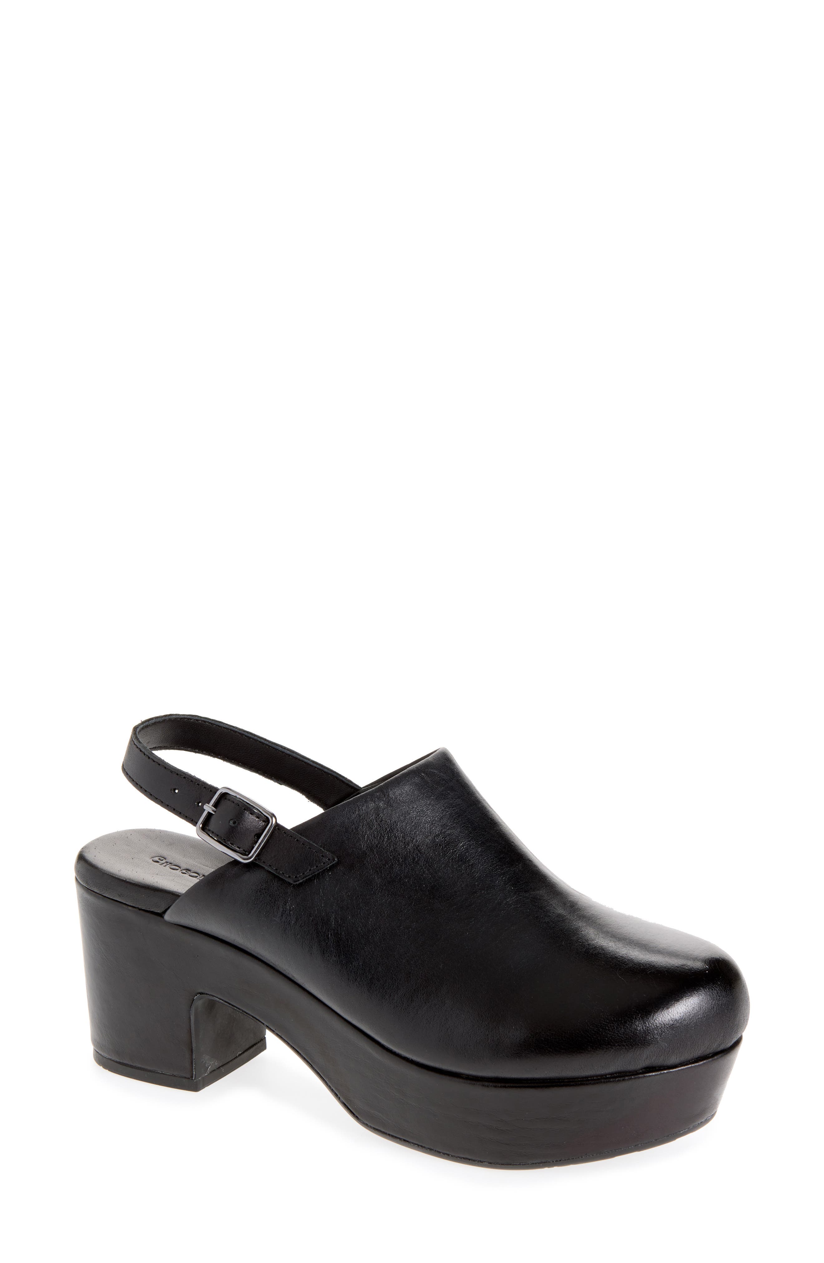 Gana Slingback Platform Mule, Main, color, BLACK LEATHER