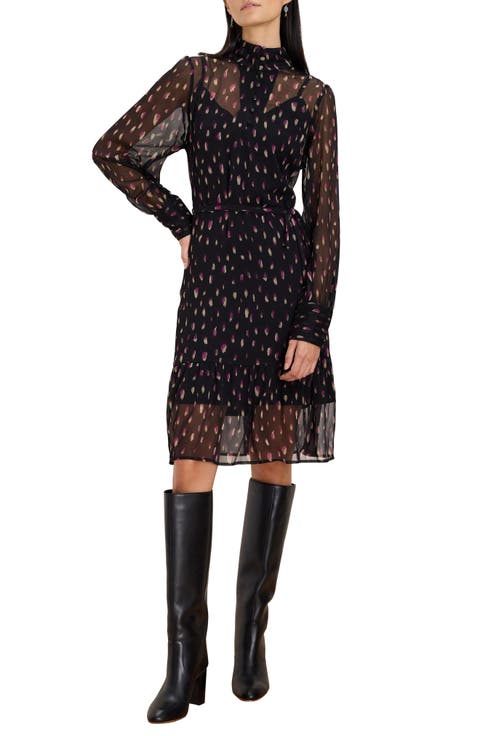 Petal Pusher Chiffon Shirtdress