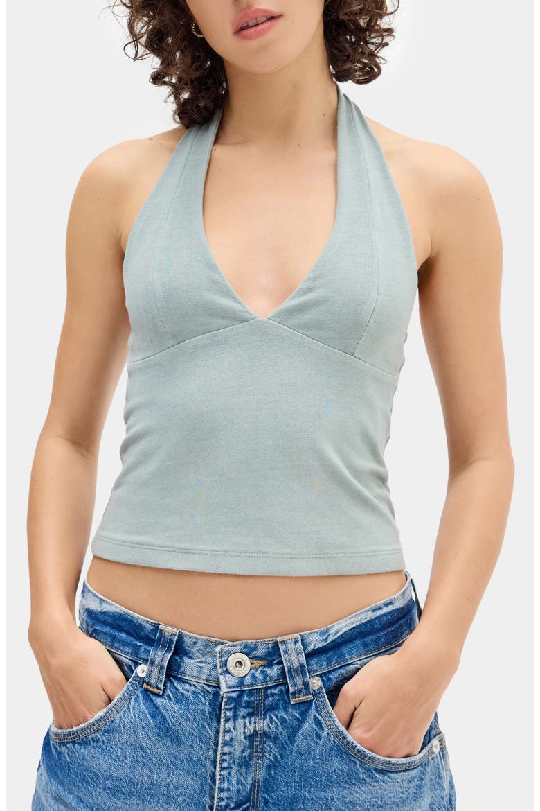 Jersey Halter Top, Main, color, SAGE