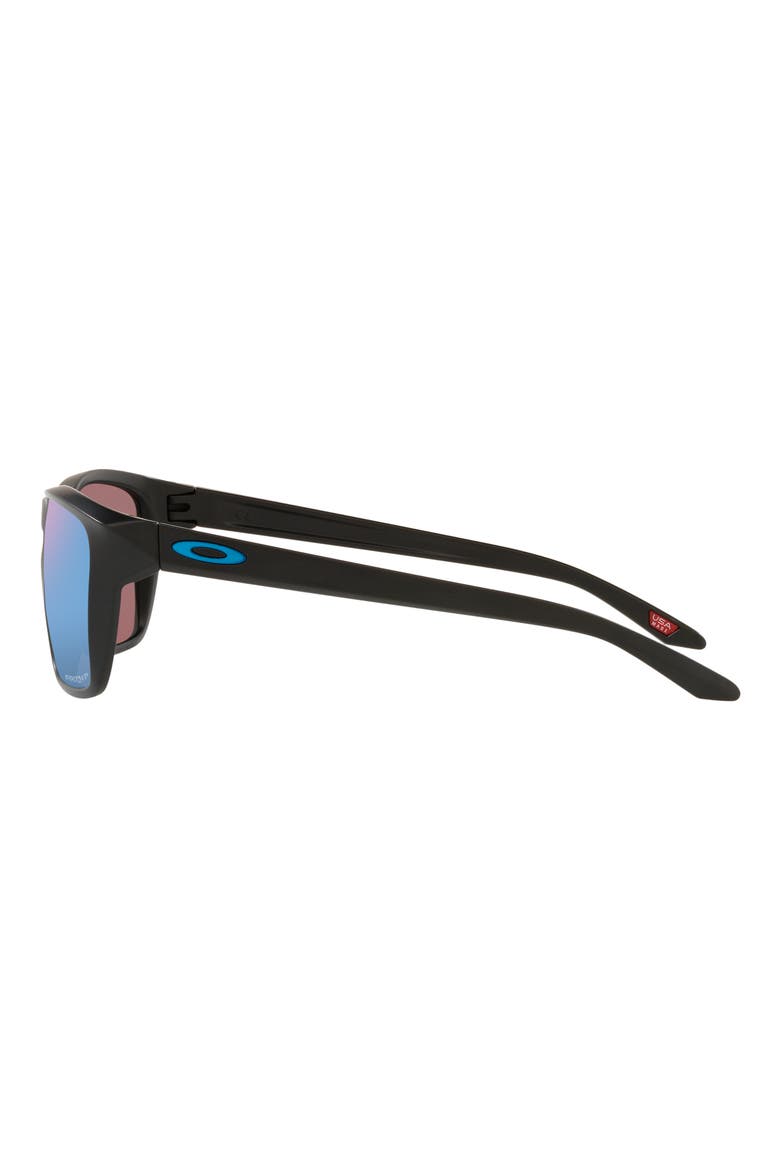 Sylas 60mm Prizm™ Polarized Rectangular Sunglasses, Alternate, color, MATTE BLACK
