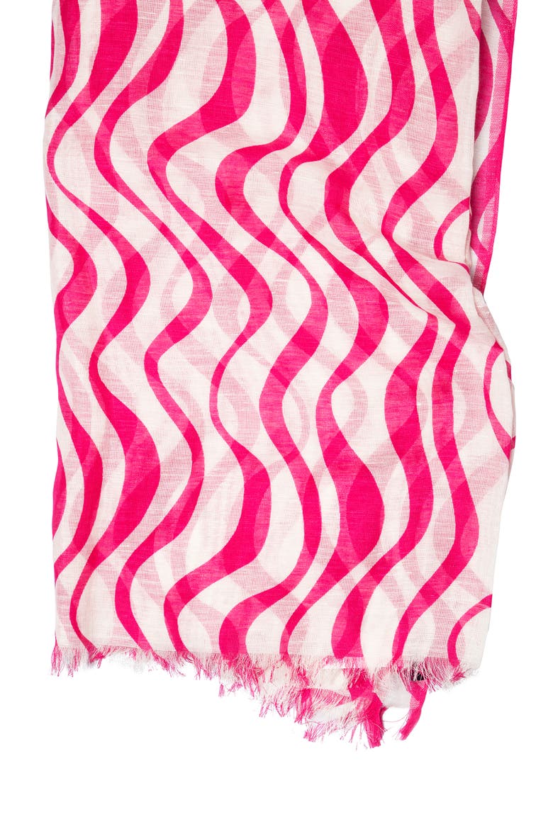 cabana wave yarn dyed fringe scarf, Alternate, color, CREAM ROSEJAM