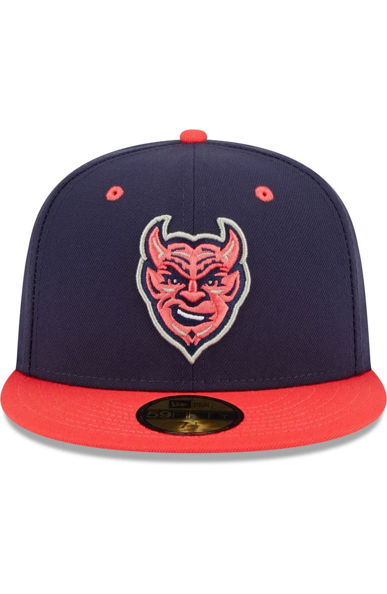New Era Men's New Era Navy/Red Demonios de Des Moines Copa De La Diversion 59FIFTY Fitted Hat, Alternate, color, Navy