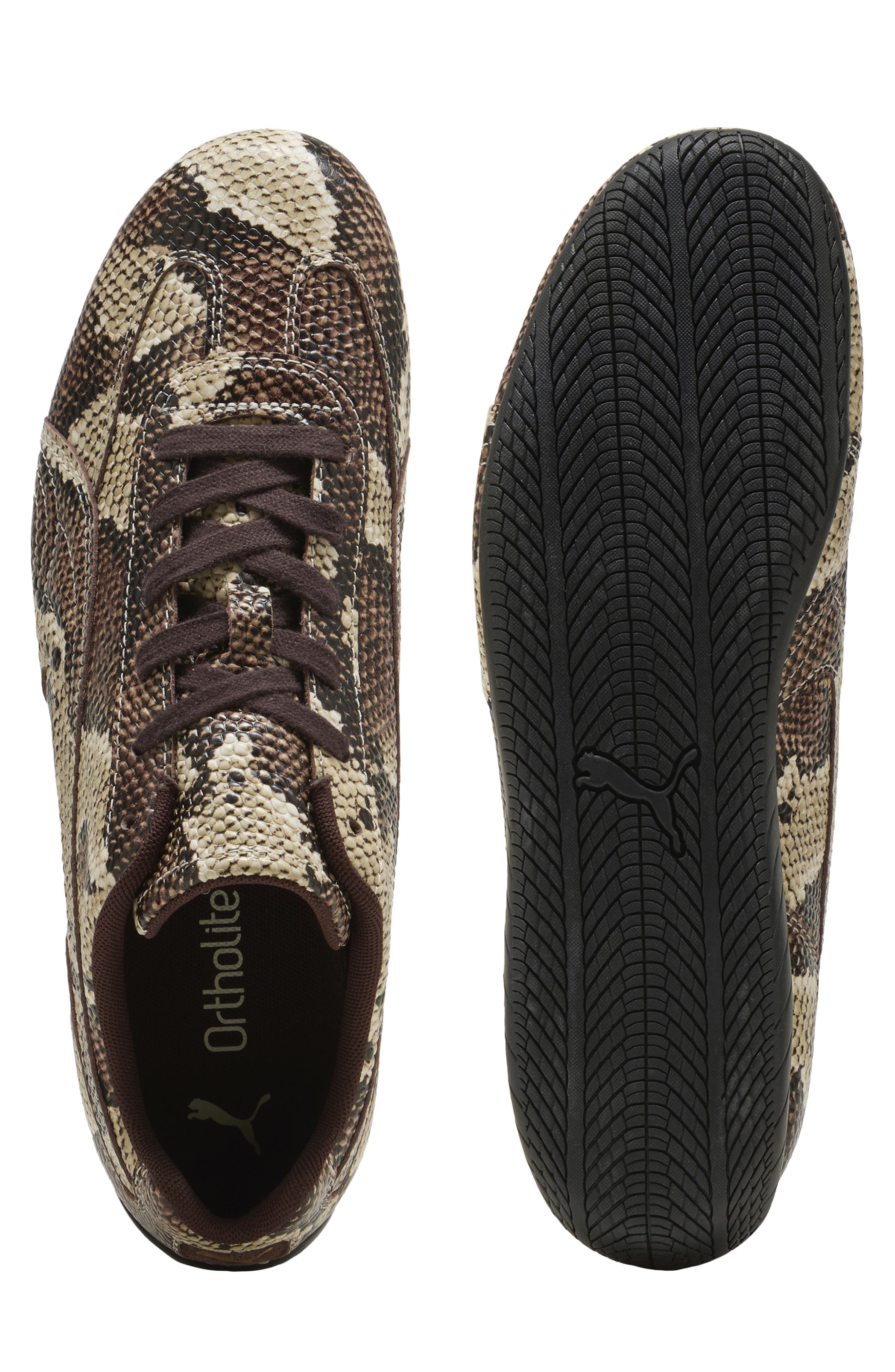 PUMA Speedcat Snake Sneaker, Alternate, color, Bitter Chocolate/ Almond