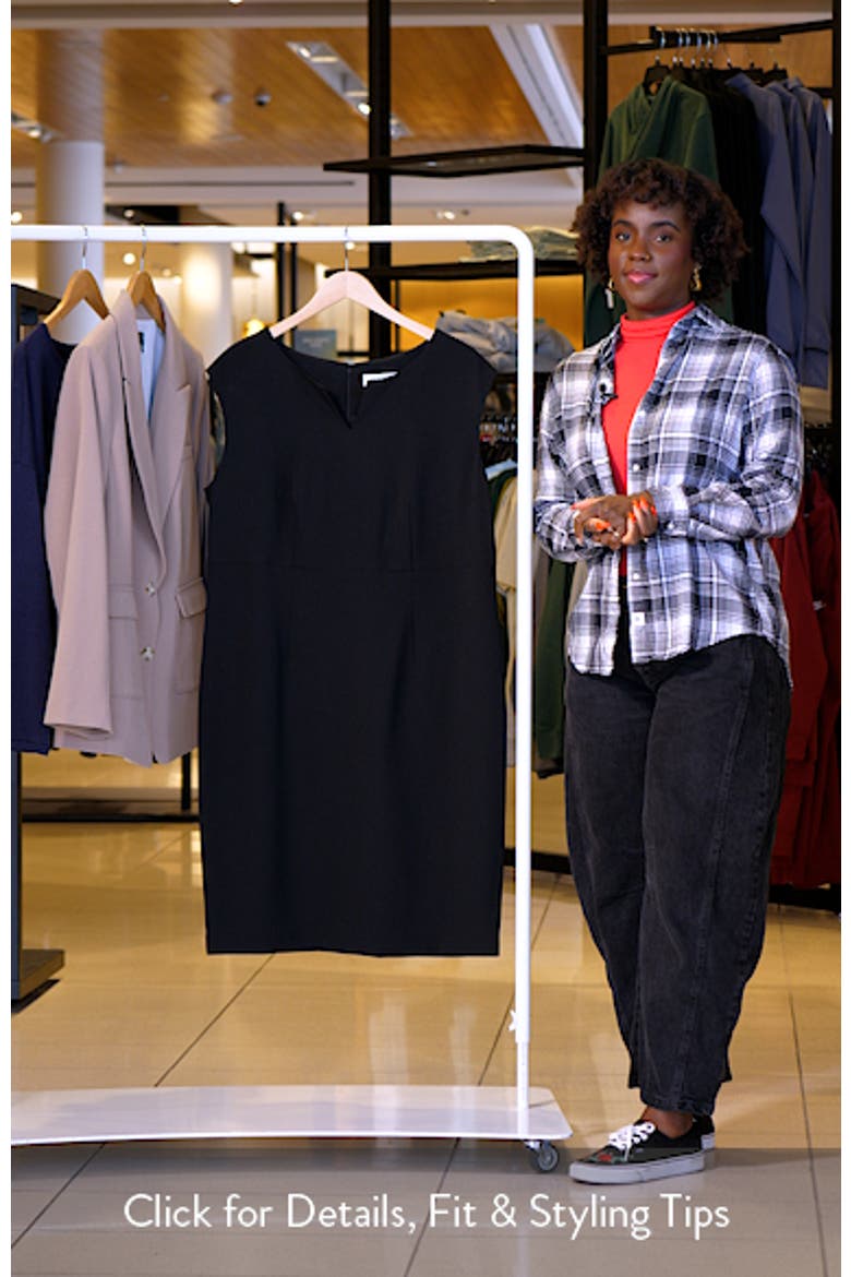 Notch Neckline Sleeveless Sheath Dress video
