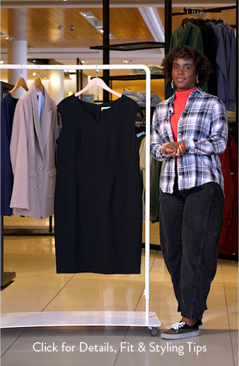 Notch Neckline Sleeveless Sheath Dress, sales video thumbnail