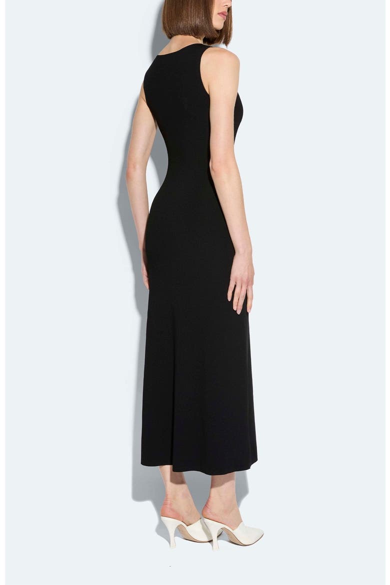 Matte Viscose Waist Tie Dress, Alternate, color, Black