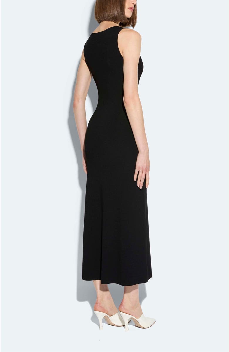 LAPOINTE Matte Viscose Waist Tie Dress, Alternate, color, Black