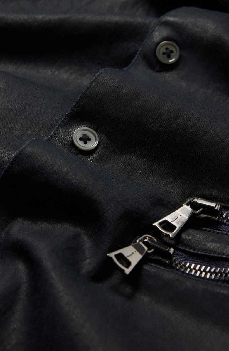 John Varvatos Slim Fit Button-Up Shirt Jacket, Alternate, color, Navy