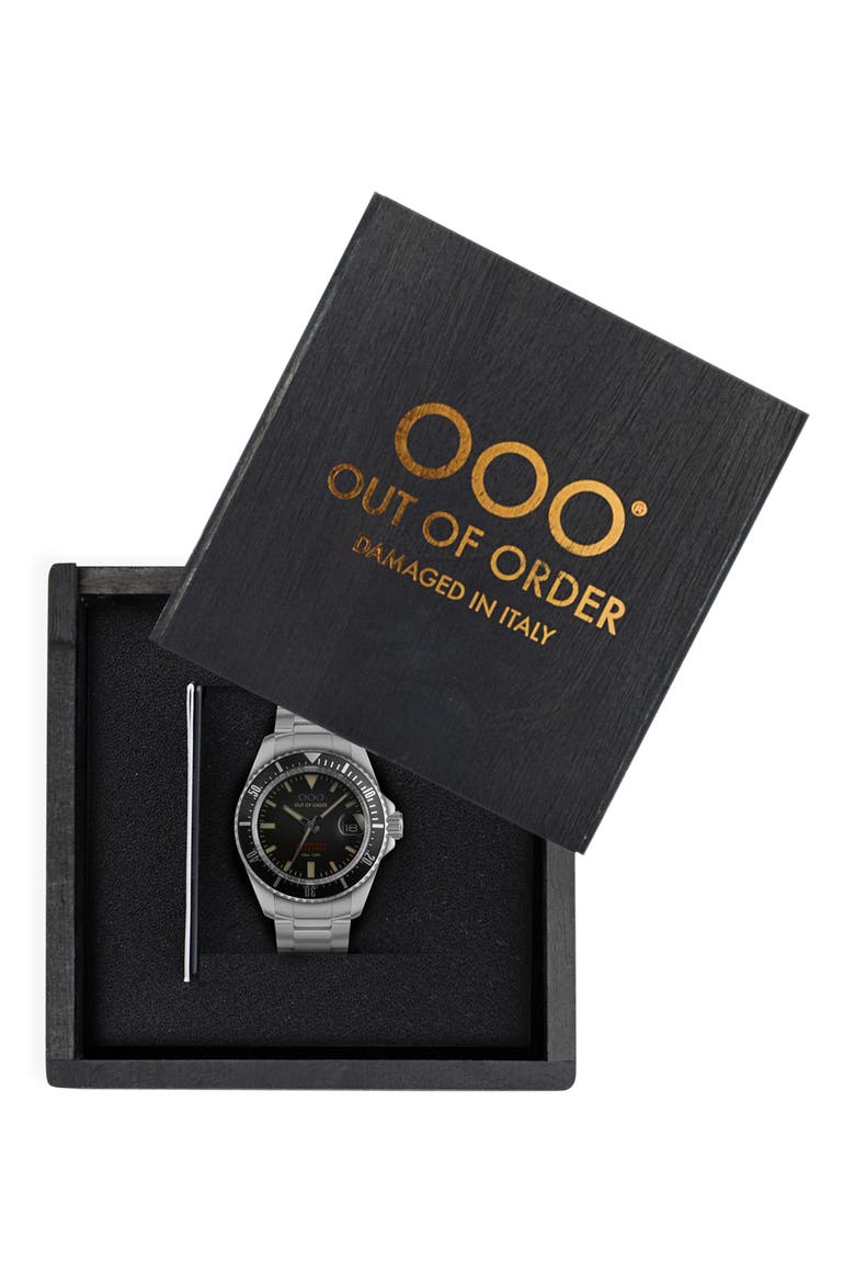 Automatico Quaranta Bracelet Watch, 40mm, Alternate, color, BLACK
