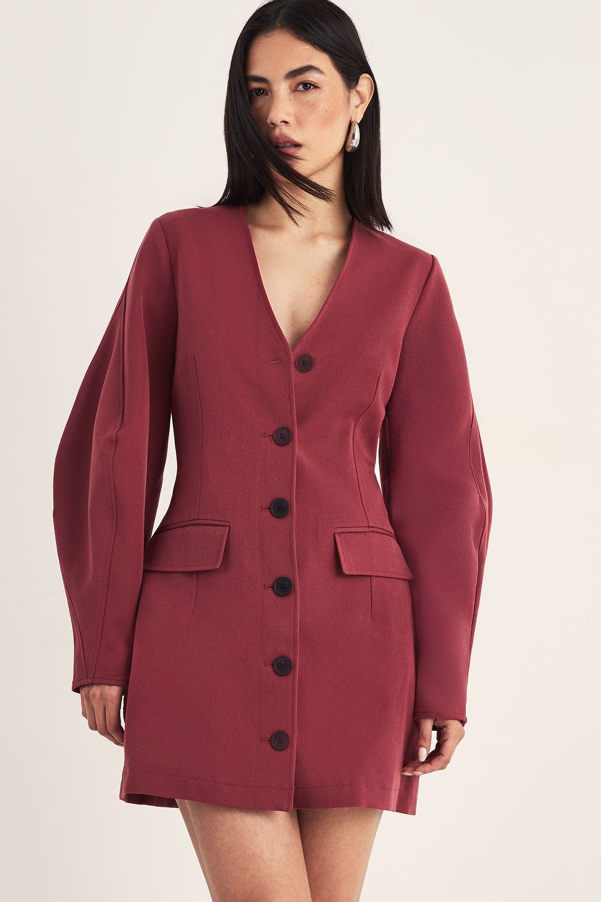 Button Through Mini Blazer Dress