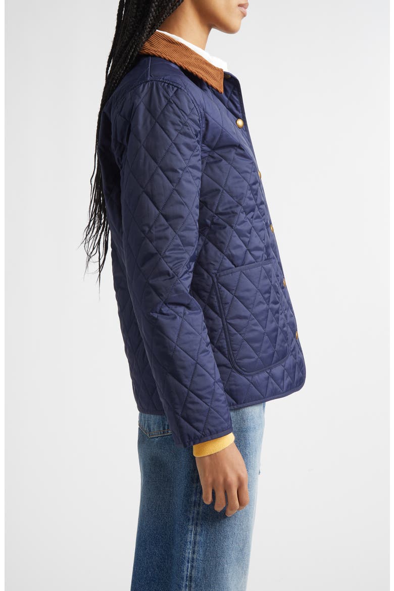 Logo Crest Quilted Nylon Jacket, Alternate, color, DARK NAVY