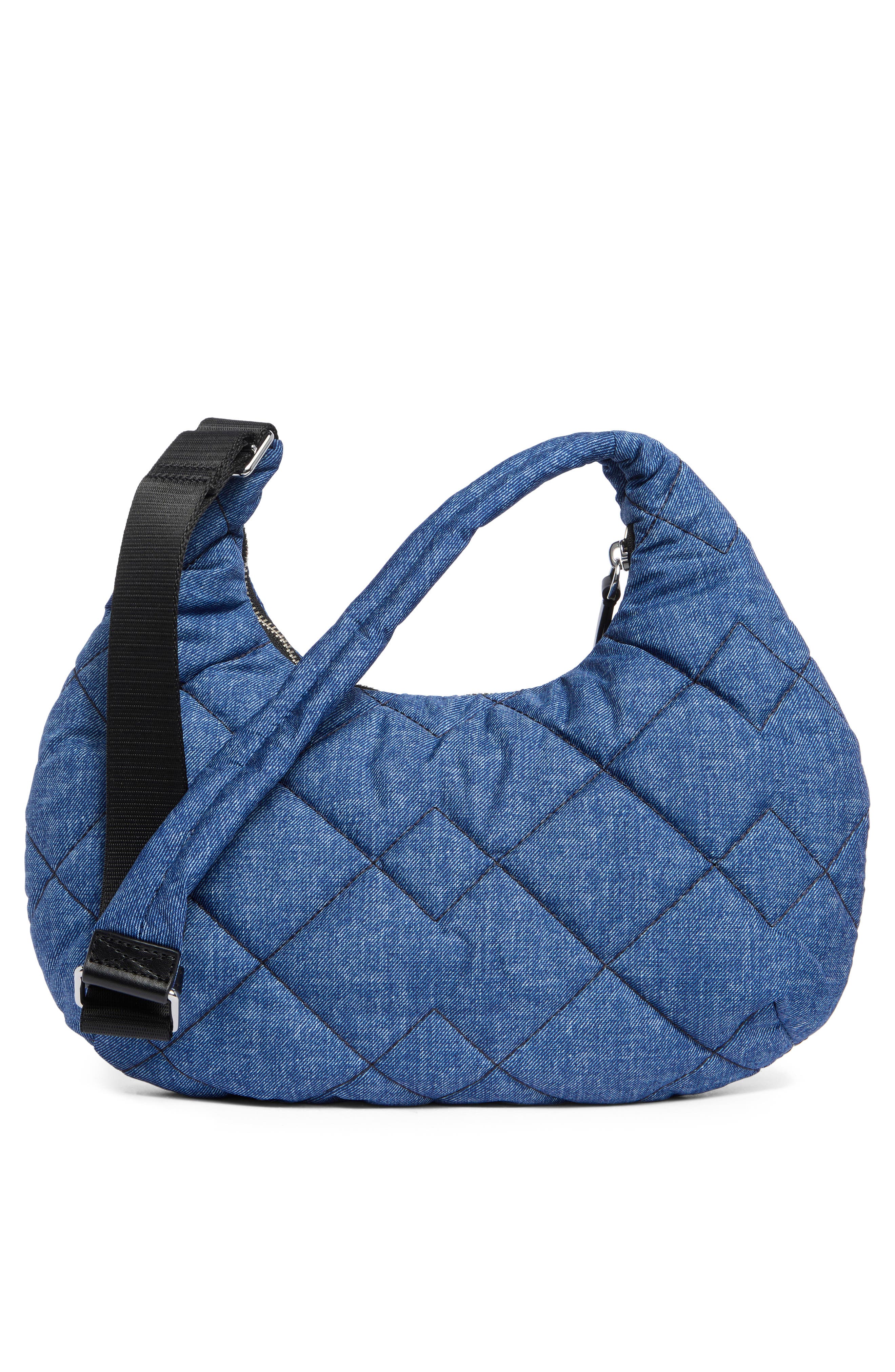 Marc Jacobs Quilted Denim Effect Nylon Crossbody Bag, Alternate, color, Denim Blue