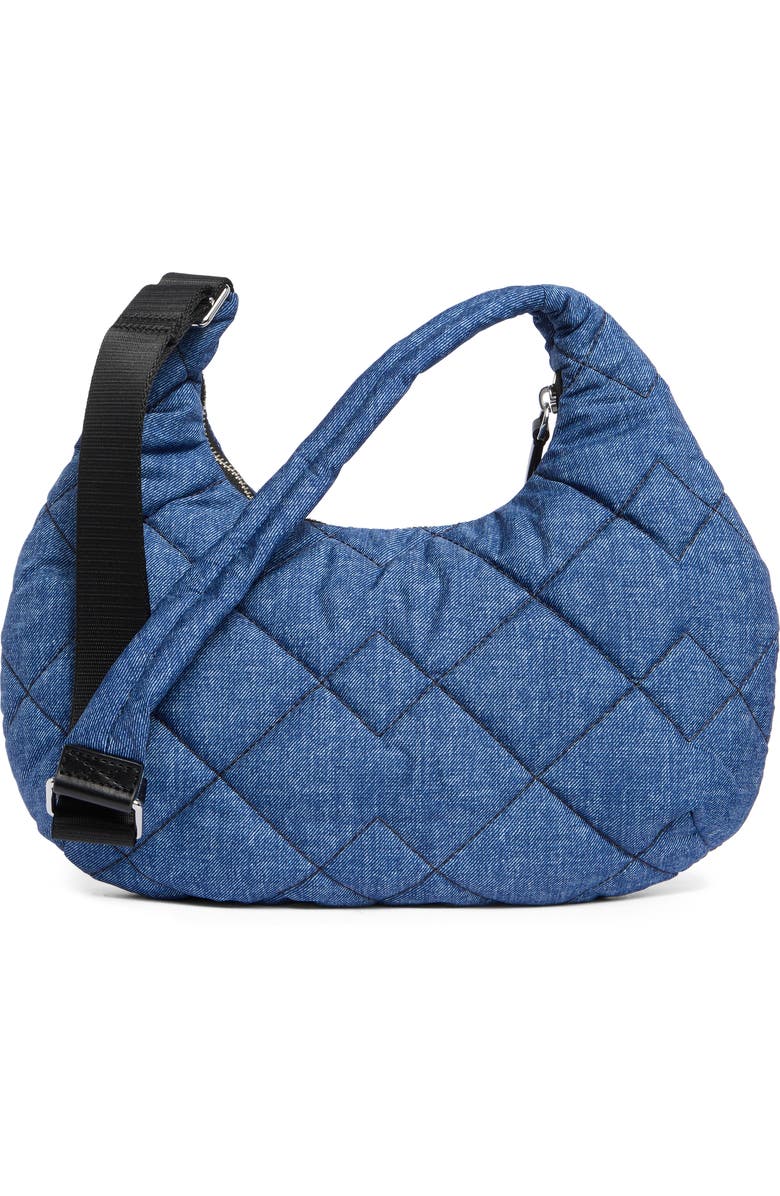 Marc Jacobs Quilted Denim Effect Nylon Crossbody Bag, Alternate, color, Denim Blue