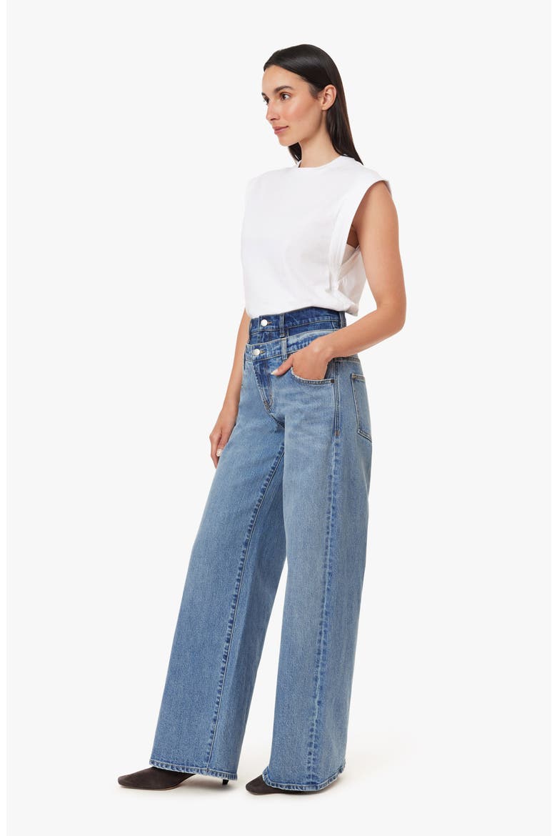 Gemma Double Waistband Wide Leg Jeans, Alternate, color, COAST