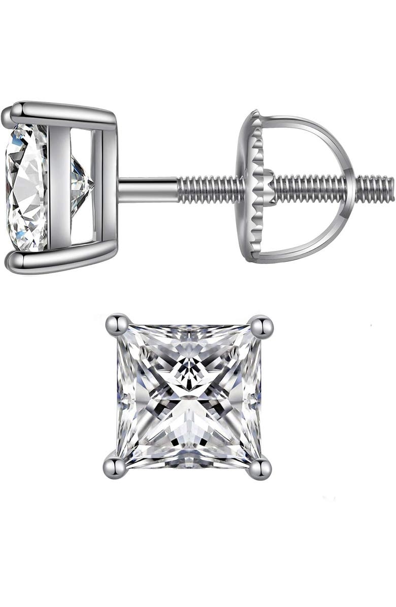 Donatello Gian Sterling Silver Screw-back Square Studs, Main, color, Silver