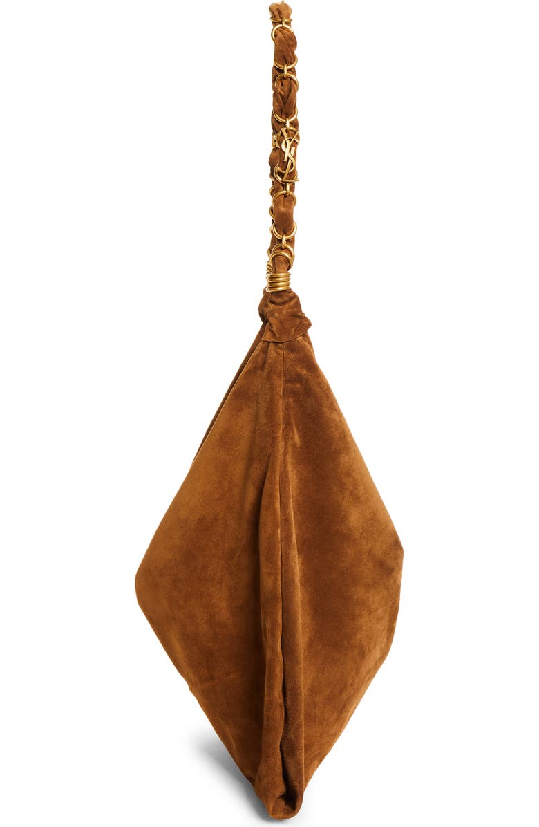 Saint Laurent Amalia Suede Shoulder Bag, Alternate, color, 2916 Orange Caramel Cogn