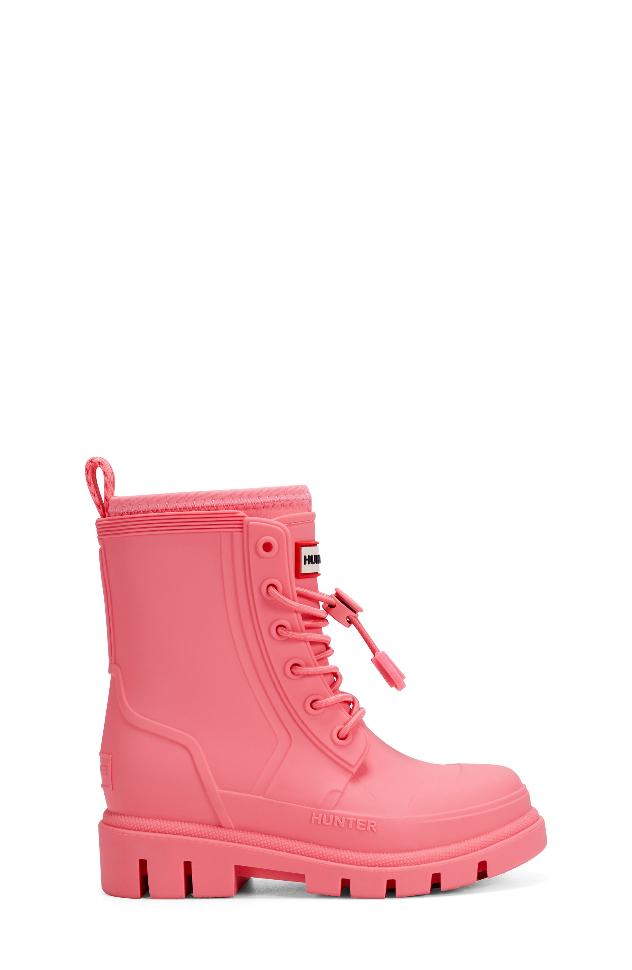 Kids' Stamp Waterproof Lace-Up Rain Boot, Alternate, color, PINK