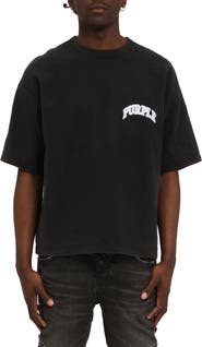 PURPLE BRAND Heavyweight Textured Cotton Jersey Graphic T-Shirt