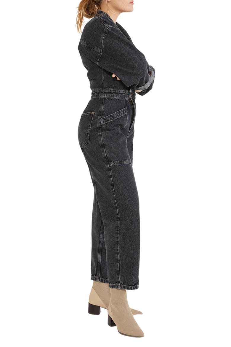Liv Asymmetric Denim Jumpsuit, Alternate, color, BLACK MOUNTAIN