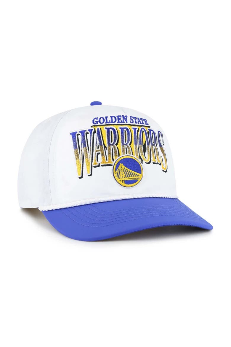 Men's '47 White/Royal Golden State Warriors Tribute Two-Tone Hitch Adjustable Hat, Alternate, color, White