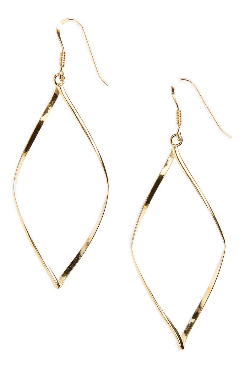 Argento Vivo Marquise Earrings, Main, color, GOLD VERMEIL HIGH POLISH