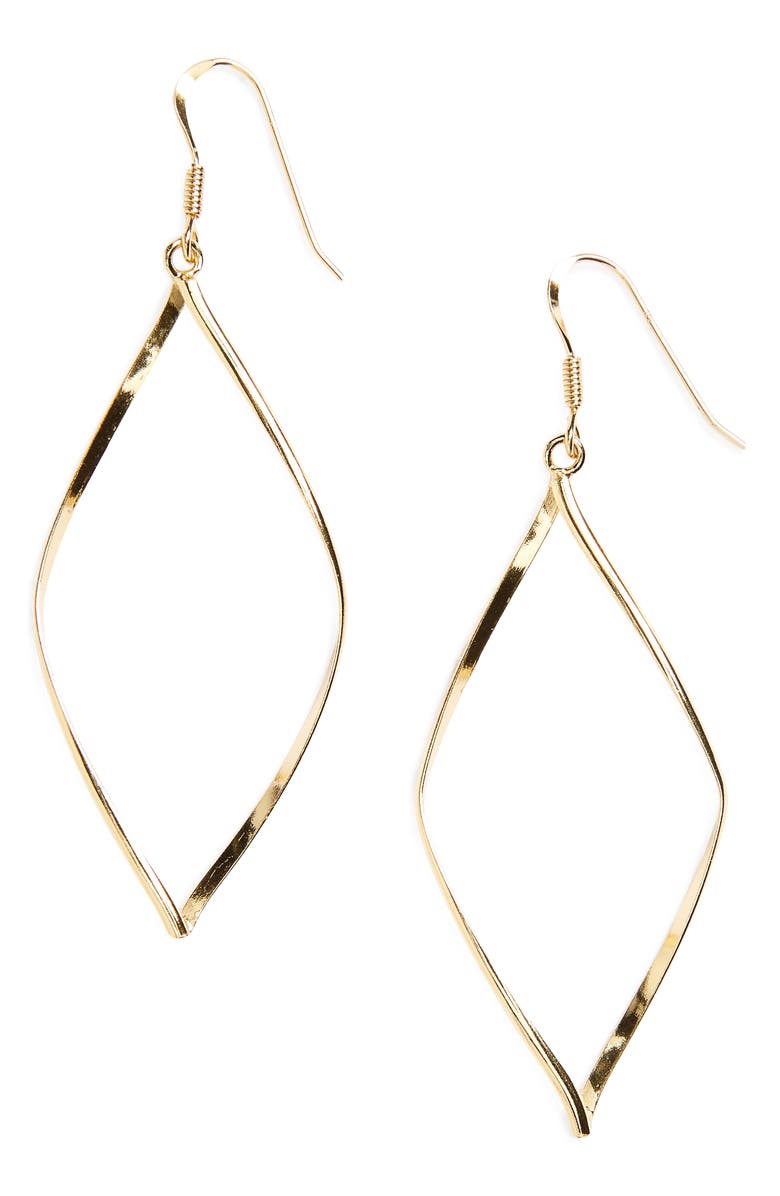 Argento Vivo Sterling Silver Argento Vivo Marquise Earrings, Main, color, Gold Vermeil High Polish