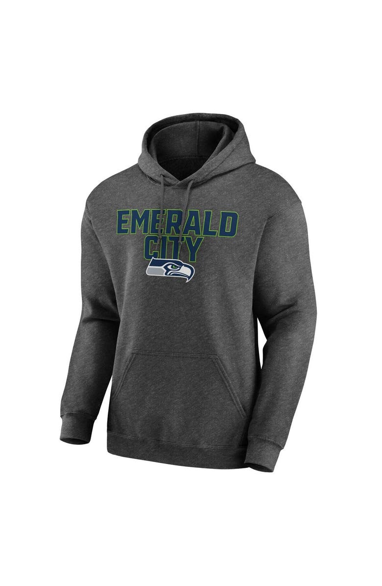 Fanatics Brands - White Label Men's Heathered Charcoal Seattle Seahawks Victory Earned Pullover Hoodie, Alternate, color,