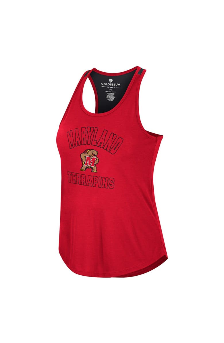 COLOSSEUM Women's Colosseum Red Maryland Terrapins 10 Days Racerback Scoop Neck Tank Top, Alternate, color,