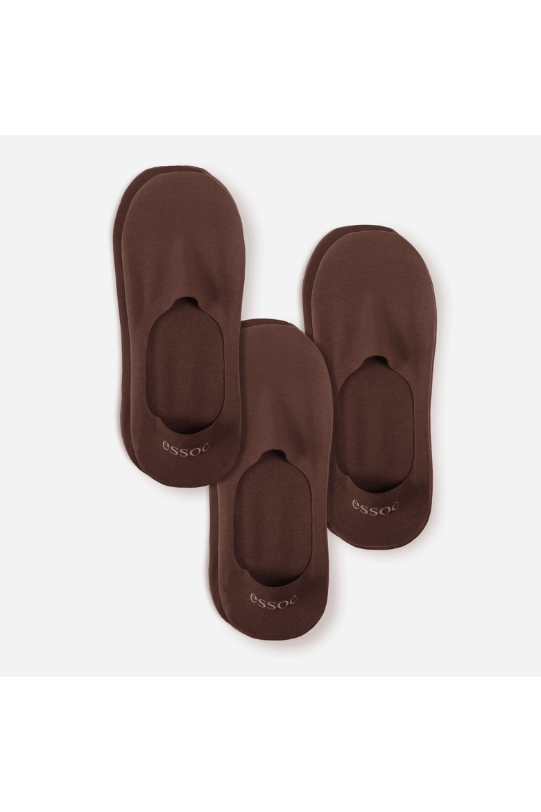 Unisex Cotton No Show Socks 3-Pack, Main, color, Espresso Brown - M