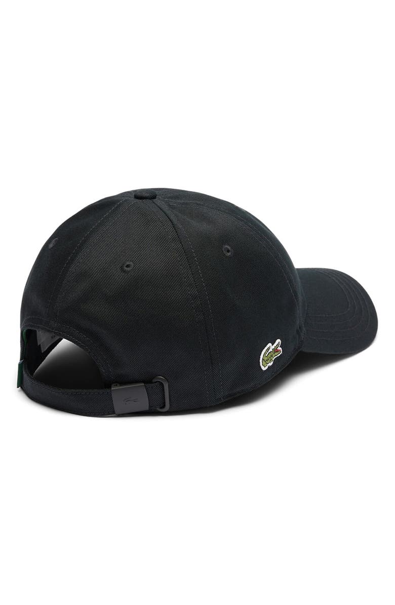 Lacoste Essential Cotton Twill Baseball Cap, Alternate, color, Black