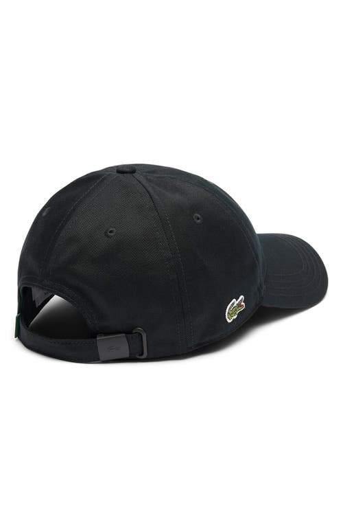 Lacoste Essential Cotton Twill Baseball Cap In Black